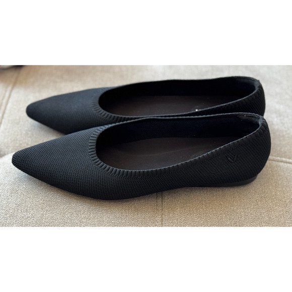 Vivaia Aria 5 Pointed Toe Flats Black Comfort Shoes 41.5, US 10 - Picture 6 of 12